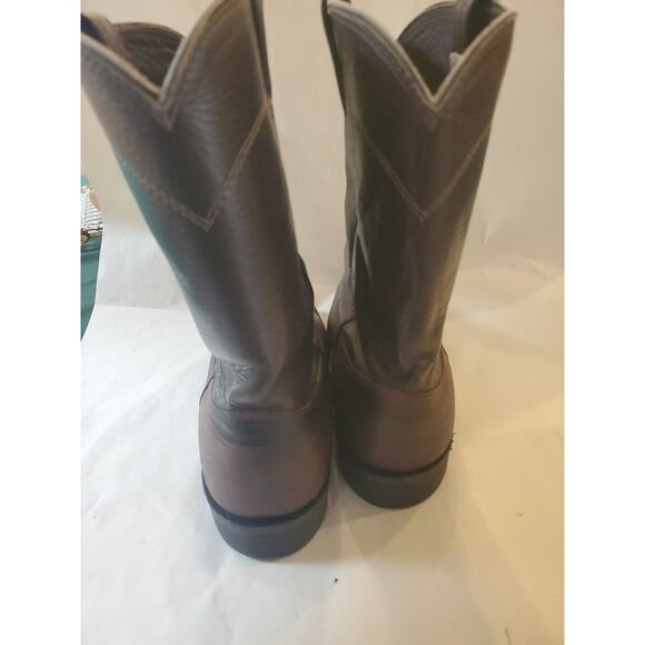 Vintage Larry Mahan Smooth Ostrich Roper Boots 10.5D Exotic main image 6